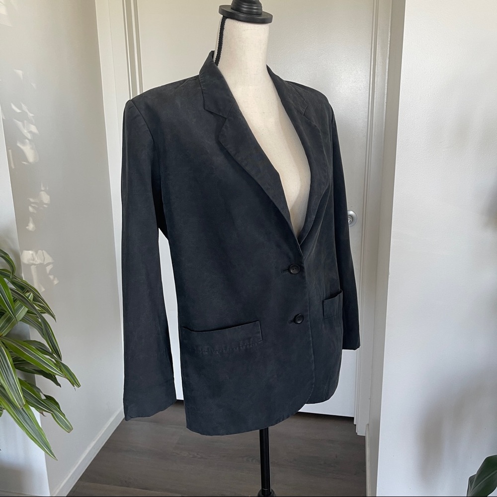 YSL RIVE GAUCHE 80s Vintage blazer dark navy looks black authentic